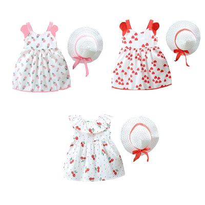 China Breathable Babies Clothes 2020 Wholesale Lovely Pattern Babies Dresses With Hat for sale