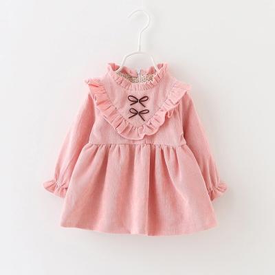 China Amazon Breathable Baby Clothes Suits Cute Bow Velvet Dresses For Babies Kids Clothing for sale