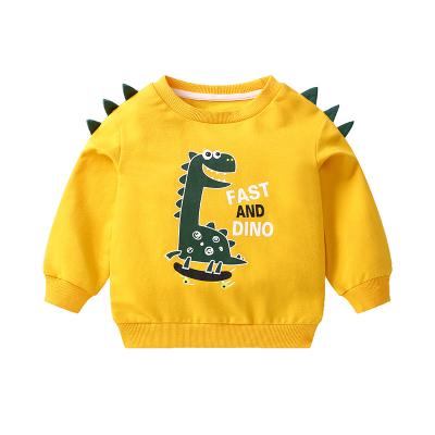 China Wholesale Kids Sustainable Apparel 100%cotton Small Dinosaur Pattern Printed Long Sleeve Boys T Shirt for sale