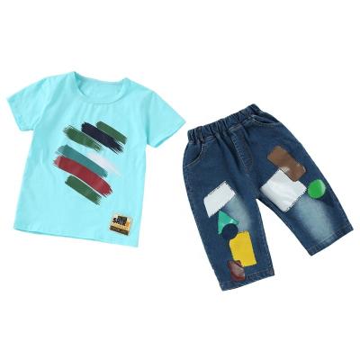 China Factory Price Fashion Design Kids Boys Clothing Reactive Dyeing Sets for sale