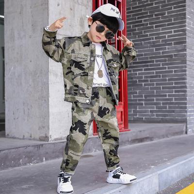 China DRXBNZ2007B410 Autumn New Arrival Boys Denim Hip Hop Clothing Set Camouflage Kids Clothes Set Hip Hop Style Kids Jackets And Jeans for sale