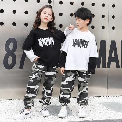 China 2020 Hip Hop hiphop style children boys and girls boutique camouflage casual clothing set for sale