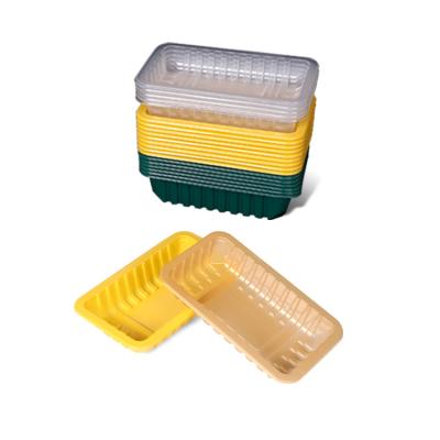 China Plastic Food Trays For Sale Disposable Plastic Vegetable Tray Rectangle Box Food Storage Meat Storage Container For Fridge for sale