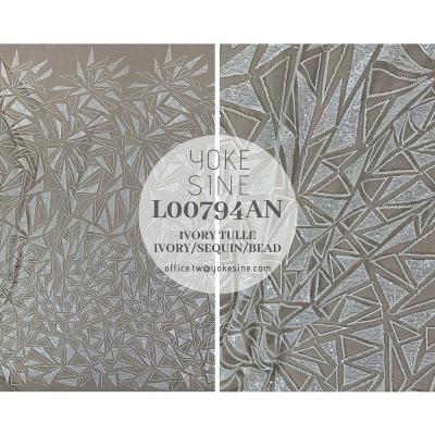 China Sustainable New Style Embroidery Geometric Tulle Lace Up Fabric L00794AN for sale