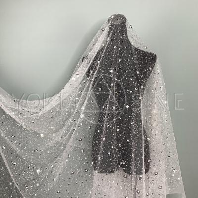 China Viable New Design Luxury Embroidered Tulle Lace Fabric Bridal Wedding SC01W002 for sale