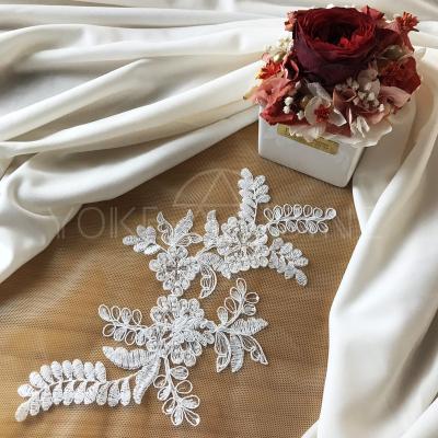 China Sustainable Top Quality Embroidered Lace Textile Fabric Stretch F20020mn for sale