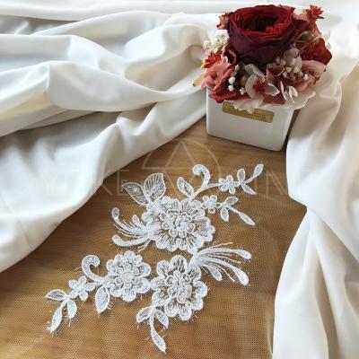 China Viable High Quality Women Fashion Embroidery Sequin Lace Fabric F20038mn for sale