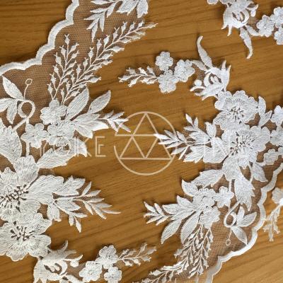 China Viable Bridal Lace Trim For Wedding Dress Decoration Embroidery L00275TN.A-2 for sale