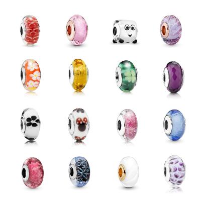 China Pretty factory wholesale original glass bead string 925 Sterling Silver Jewelry DIY charm bracelet murano glass for sale