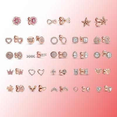 China Wholesale 925 Sterling Silver Zircon Insect Earrings Rose Gold Earrings Romantic Heart Environmental Friendly Women's Gift Jewelry for sale