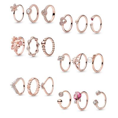 China Charm Infinity Ring Wholesale Jewelry Rose Gold Diamond Open Ring FASHIONABLE Wedding Love Engagement Couples Ring for sale