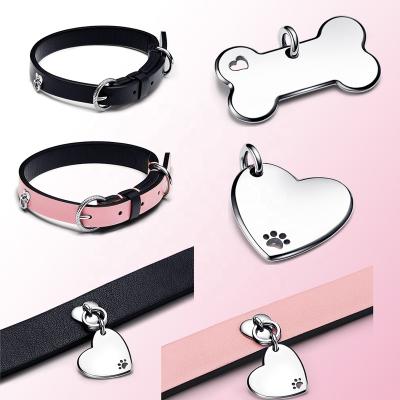 China Factory 2022 New Viable Hot Sale Fashion Adjustable Black Pink Logo Comfort Dog Collar Leather Wholesale for sale