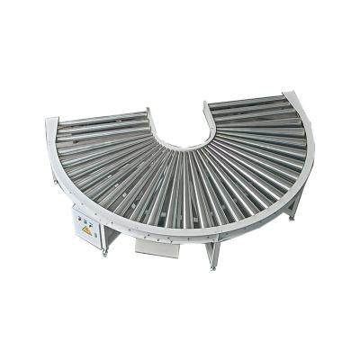 China Building Material Shops High Quality Electric Drive 180 Degree Rotate Conveyor Roller Conveyor For Automated Logistics Handling for sale