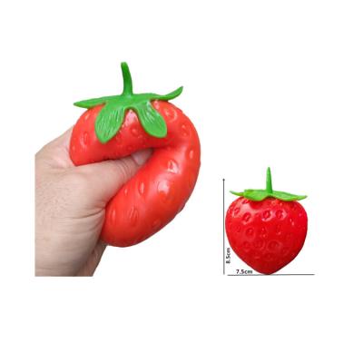 China Slow Rising Toy Stress Relief Fidget Sensory Fruit Strawberry Squeeze Squeeze Simulation Squishy Balls Anti-Anxiety Release Pressure Slow Rising Toy for sale