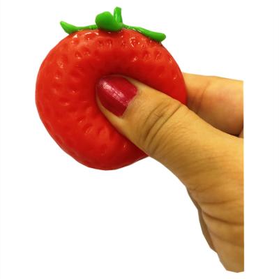 China Kids Toy Strawberry Strawberry Squeeze Ball Stress Squeeze Ball Fruit Squishy Squishy TPR Squeeze Toys for sale