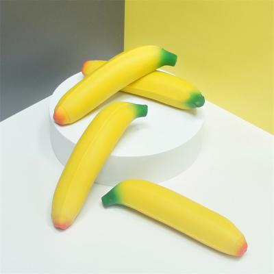 China Release Pressure Simulated Fruit Toy Banana Shape Stress Ball Toys Squeezable Sensory Child Anti-stress Stirring Toy for sale