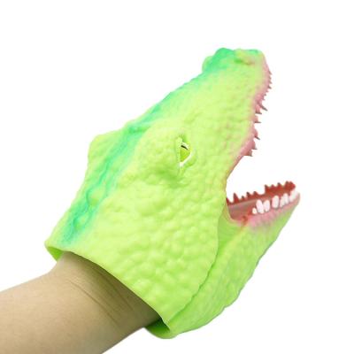 China OEM Factory Eco-friendly Crocodile Hand Puppet Toy Realistic Crocodile Hand Puppet Soft Plastic Animal Rubber Toy for sale