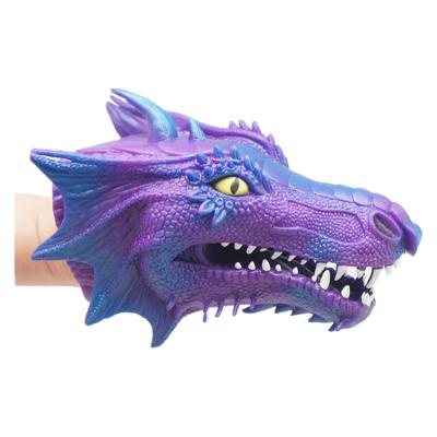 China High Flexibility Toy Manufactory High Quality Soft Toy Finger Puppet Animal Rubber TPR Dragon Hand Puppets for sale