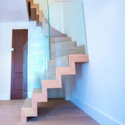 China Modern Concealed Floating Staircase Stairs Residential Steel Wood Tread Staircase Design Glass Floating Staircase for sale