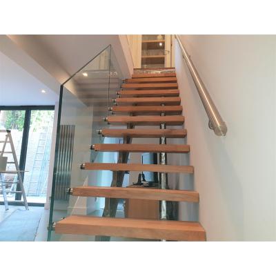 China Stringer Used Wood Staircase mono straight modern interior for sale