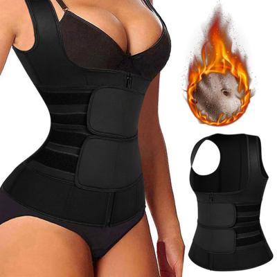 China New Logo Private Label Women Slimming 2021 Antibacterial Workout Compression Double Belt Neoprene Printing Waist Trainer for sale