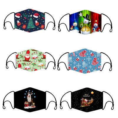 China Fashion Outdoor Wholesale Face Mask Festival Party Washable High Quality Breathable Elastic Band Custom Design Cotton Christmas Face Mask for sale