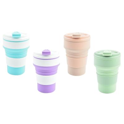 China Food Grade 500ml Portable Reusable Soft Silicone Travel Water Collapsible Cup For Business Travel Camping Fitness for sale