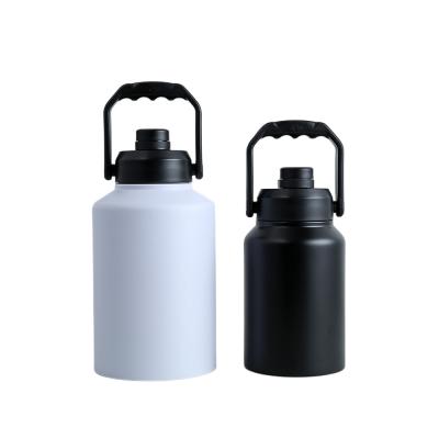 China Large Capacity 64oz/1982ml PORTABLE Sports Reusable Water Bottle With Handle Lid For Double-Wall Stainless Steel Sports Bottle for sale