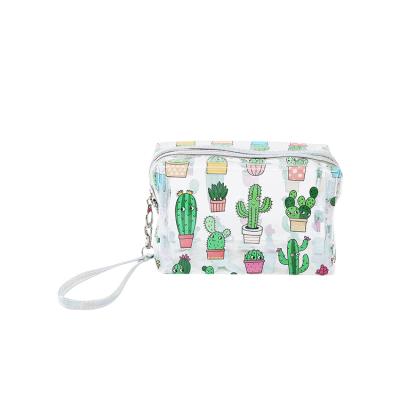 China Fashion Style Popular Simple Fashion Custom Print Pattern Transparent Cover Cosmetic Bag With Zipper for sale