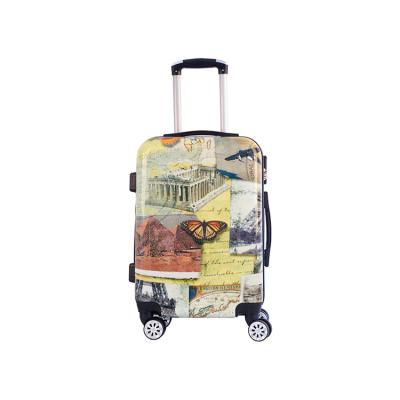 China Custom Logo Printed Suitcase Set Pc Traveling Bags Luggage Trolley Suitcases for sale