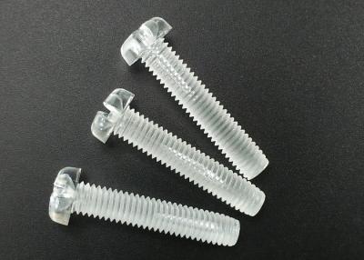 China Clear Plastic Screws Round Head Fastener M5 Full Thread Slotted Cross Drive for sale