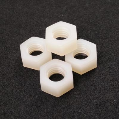 China M6 Plastic Nylon Hex Nuts Standard PA66 Fastener 94V-2 Fire Resistance Grade for sale