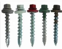 China Blue Metal Siding Screws Thread Cutting Hex Washer Head 1/4 Fastener Galvanized for sale