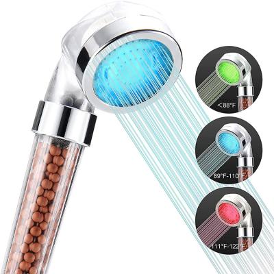 China With Diverter High Power Hydraulic Flow Jet Color Changing Ionic Shower Head And Hose for sale