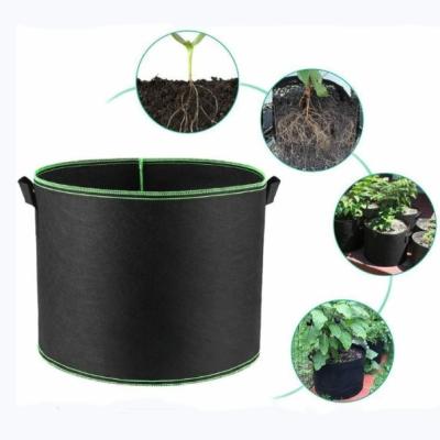 China Polyester Fiber 3 5 7 10 15 20 25 30 100 Gallon Non Woven Planter Grow Bags Garden Potato Felt Grow Bags for sale