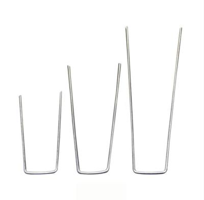 China Agricultural or Garden Galvanized Steel Garden Pegs Galvanized U Pins Metal Garden Staples Weed Mat Pins for sale