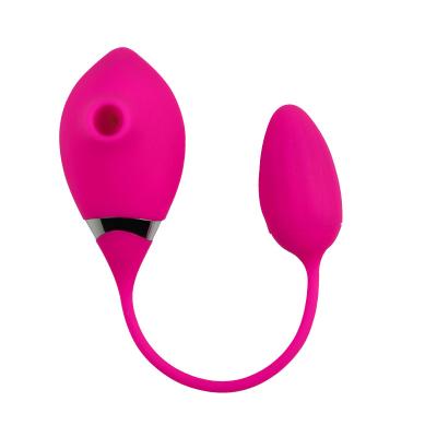 China 7 Modes Sucking Egg Orgam Rose Red Rechargeable Double Head Silicone G Spot Sex Toys Vibrators For Woman Clit Sucker for sale