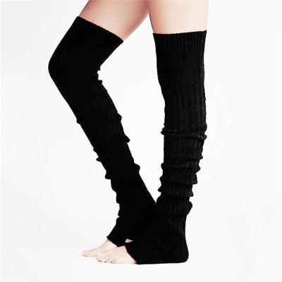 China 2021 wool/acrylic order accept winter leg warmers thigh high socks over the knee knitted slouch socks for women for sale