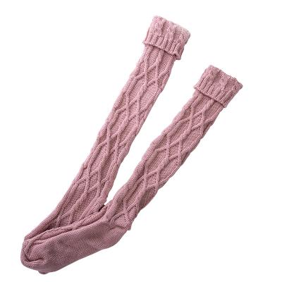 China Wool/Acrylic Women Crochet Knitted Stocking Leg Warmers Boot Cover Trim Legging Socks for sale