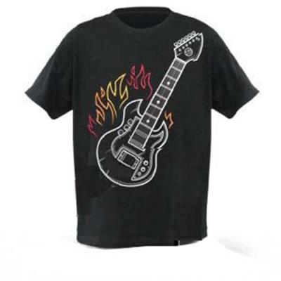 China Anti-pilling Fashion Rock Music Guitar Design LED T-shirt Board, EL Tee Board for sale