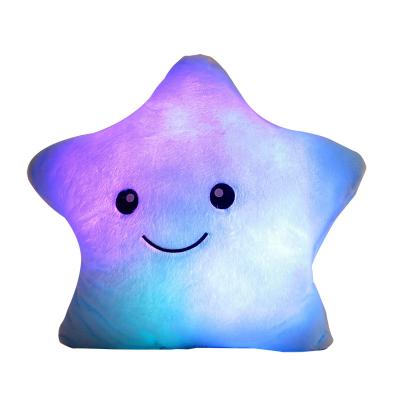 China 100% Polyester LED Body Pillow Colorful Shining Led Light Luck Star Led Pillow Colorful Flashing LED Cushion for sale