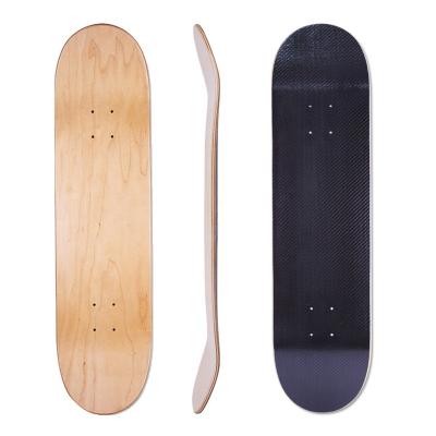 China Professional custom made adult carbon fiber mixed quality workmanship fiberglass and canadian maple skateboard deck for sale