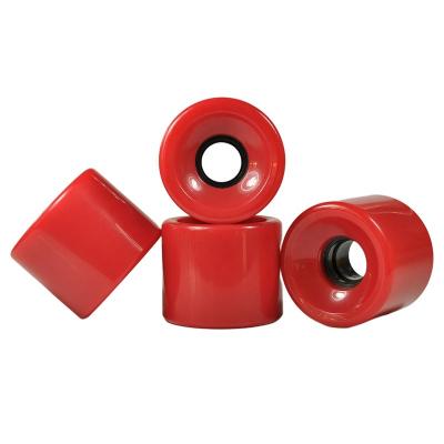 China Factory 70% Rebound 80A Adult Hardness Red Color 62mm Longboard Cruise Sliding Wheels for sale