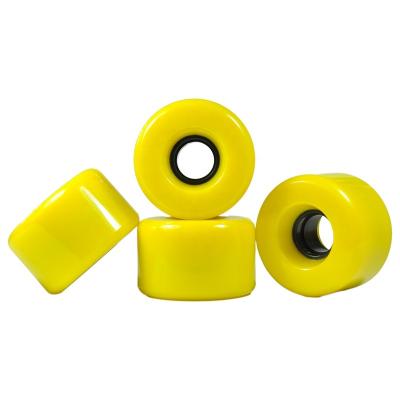 China Adult Custom Yellow Color PU 63x40mm HR 80A Longboard Wheels With PP Core for sale