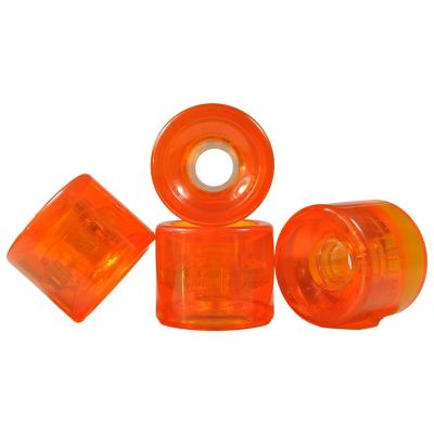 China Adult Manufacture Orange 62mm PU 78A Longboard 70% Clear Bound Wheels for sale