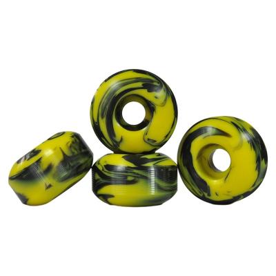 China Factory 53mm 70%Rebound 100A Adult Hardness Mixed Color Polyurethane Skateboard Wheels for sale