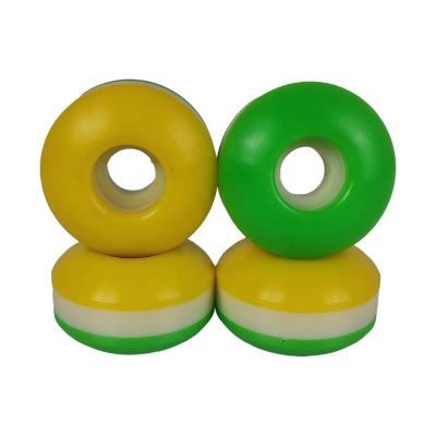 China Hot Sale Adult Sandwich Color Skate Board 52 53mm Wheels Classic PU Skateboard Wheels for sale