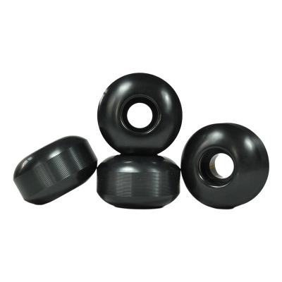 China Hot Sale Adult PU 52mm 70%rebound 100A Hardness Black Flat Skateboard Wheels for sale