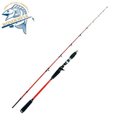 China Wholesale Carbon Offshore 2 Sections Red Solid Fiberglass FRP Tips Trolling Casting Fishing Rod for sale