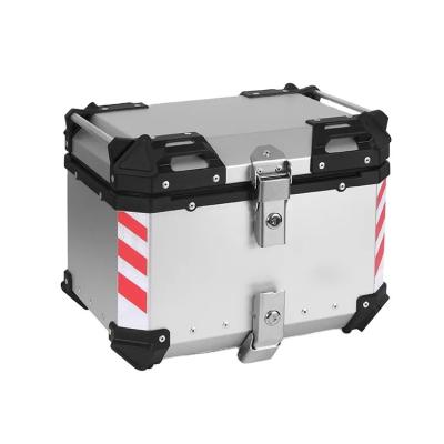 China 45L Aluminum Alloy Motorcycle Box Case Silver Waterproof Top Box Motorcycle Aluminum Alloy Top Aluminum for sale